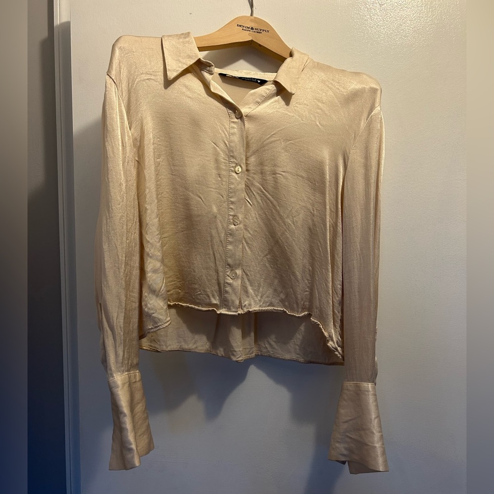 Zara cropped button down